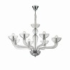 Ideal Lux : suspension Casanova SP8 transparente, lustre classique à 8 lumières