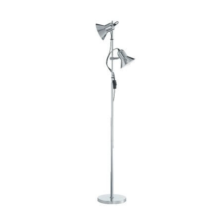 Ideal Lux Polly PT2 Chrome, lampadaire de lecture, lampadaires modernes, lampadaire de chambre à coucher