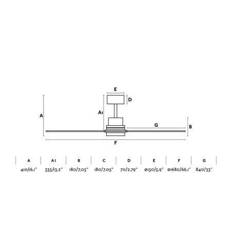 Faro Lantau ventilatore a soffitto senza luce
