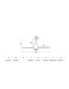 Faro Barcelona Mini Eterfan ventilatore da soffitto a 3 pale 128 cm