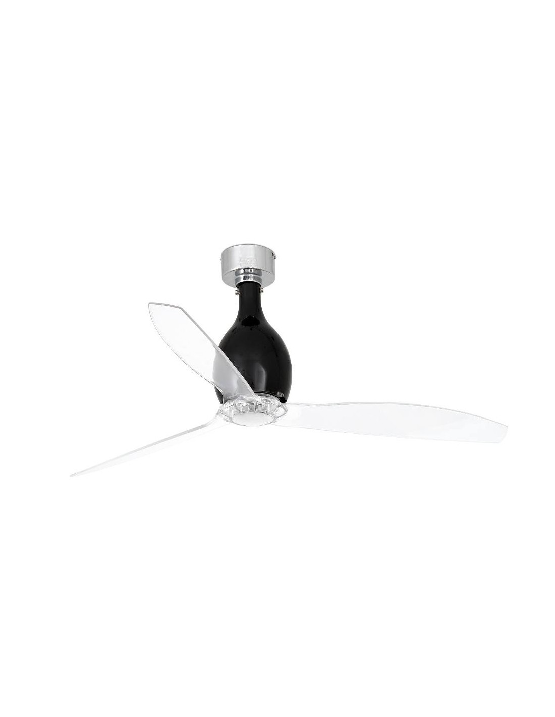 Faro Barcelona Mini Eterfan ventilatore a soffitto nero lucido