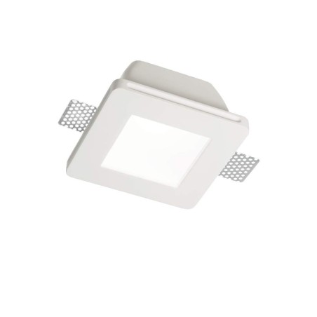 Ideal Lux Samba Square : grand spot encastrable en plâtre avec verre