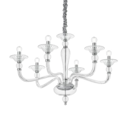 Ideal Lux Danieli SP6 : lustre classique en verre soufflé 