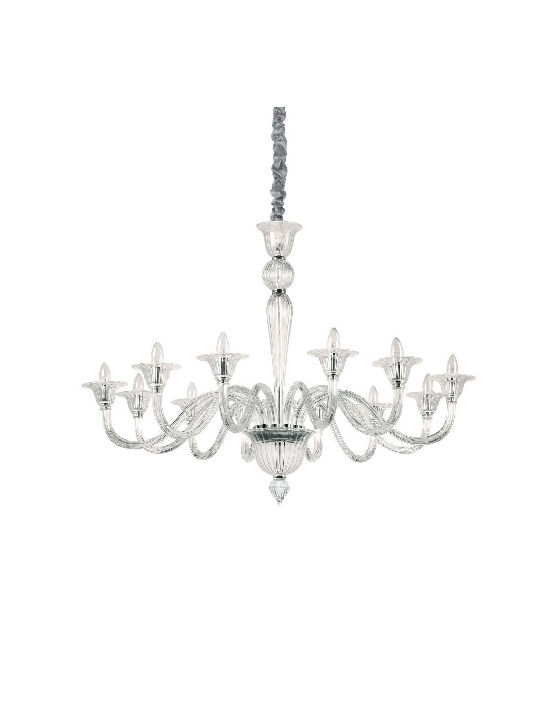 Ideal Lux Brigitta SP12 : lustre classique et contemporain à 12 lumières 