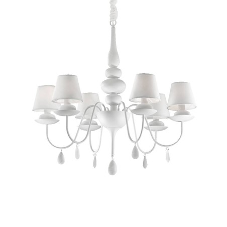 Ideal Lux Blanche SP6 lampadario classico moderno a 6 luci  E14 40W