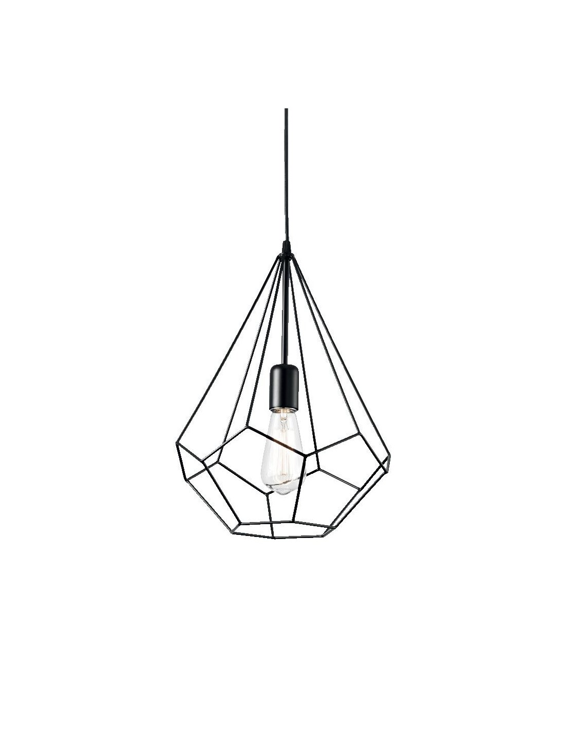 Suspension Ideal Lux Ampolla-3 : lustre classique pour cuisine au design contemporain, avec structure métallique