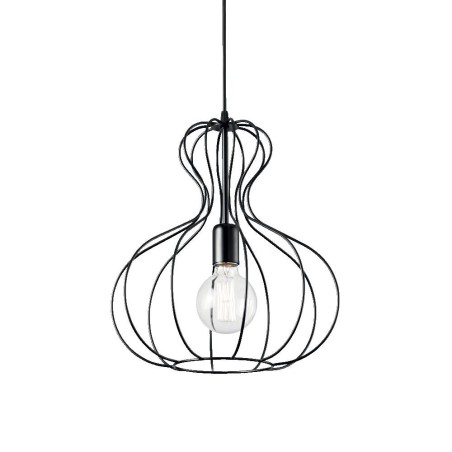 Ideal Lux Ampolla-1 SP1 : lustre de cuisine classique, structure métallique blanche ou noire, douille E27