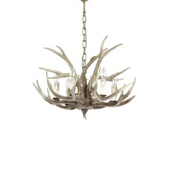 Ideal Lux Chalet SP6 : lustre classique pour salon à 6 ampoules E14 40 W