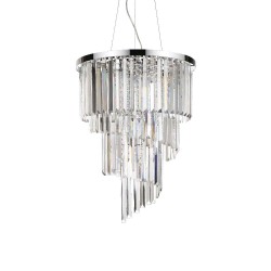 Lustre classique Ideal Lux Carlton SP12 en cristal, E14, 40 W