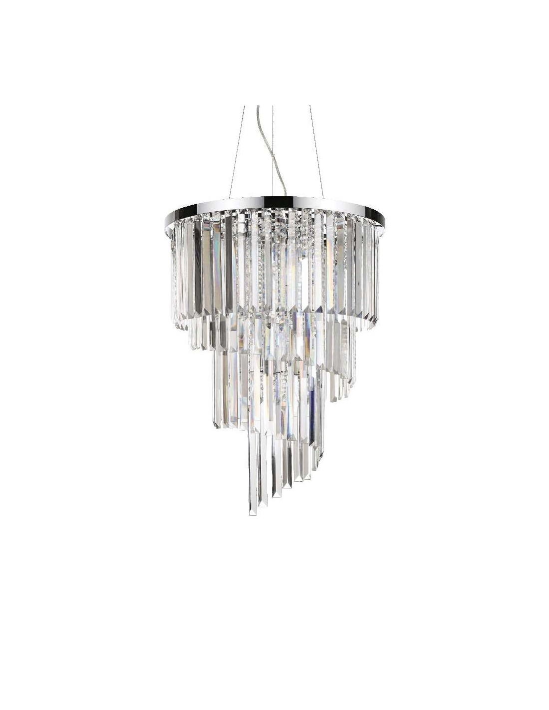 Lustre classique Ideal Lux Carlton SP12 en cristal, E14, 40 W