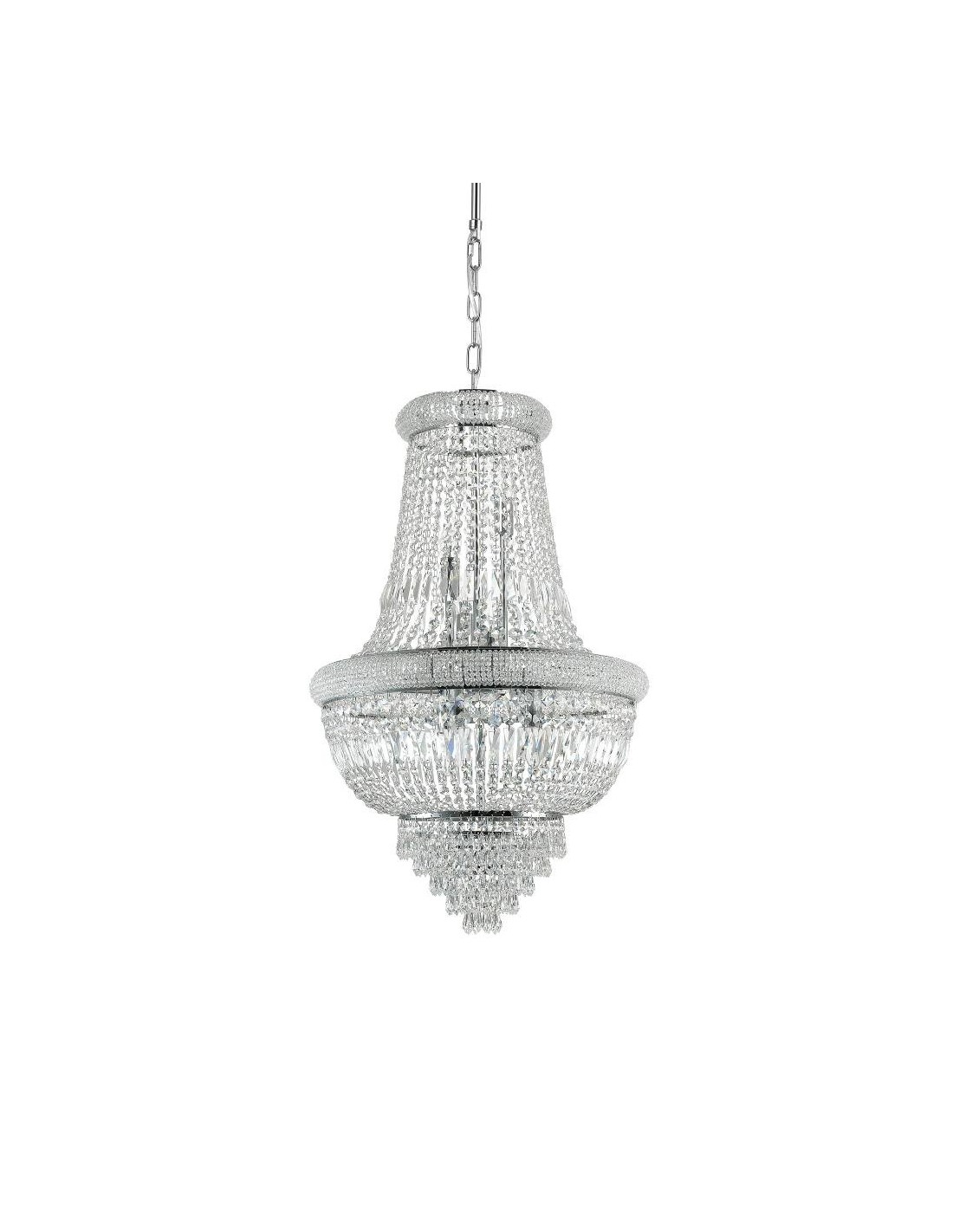Ideal Lux Dubai SP10 : lustre classique en cristal à 10 lumières, E14, 40 W