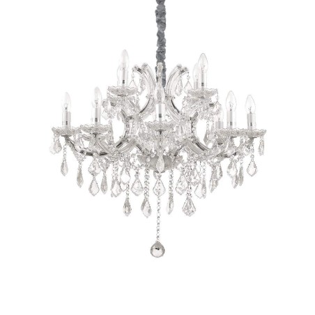 Lustre Ideal Lux Napoleon SP12 classique en verre et cristal, E14, 40 W