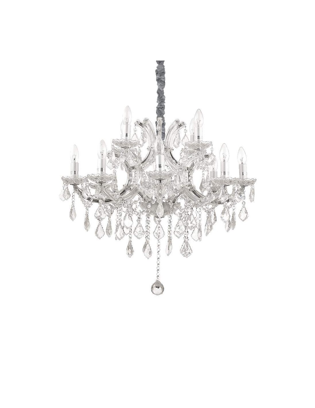 Ideal Lux Napoleon SP12 lampadario in vetro e cristallo classico E14 40W
