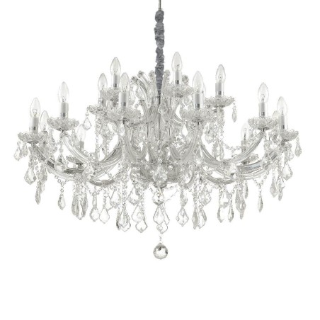 Ideal Lux Napoleon SP18 : lustre classique pour salon en verre et cristal, E14, 40 W