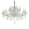 Ideal Lux Napoleon SP18 : lustre classique pour salon en verre et cristal, E14, 40 W