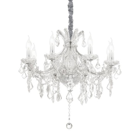 Ideal Lux Napoleon SP8 lampadario classico per salone in vetro e cristallo E14 40W 