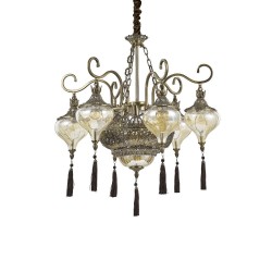 Ideal Lux Harem SP9 : lustre classique pour salon, E27, 60 W