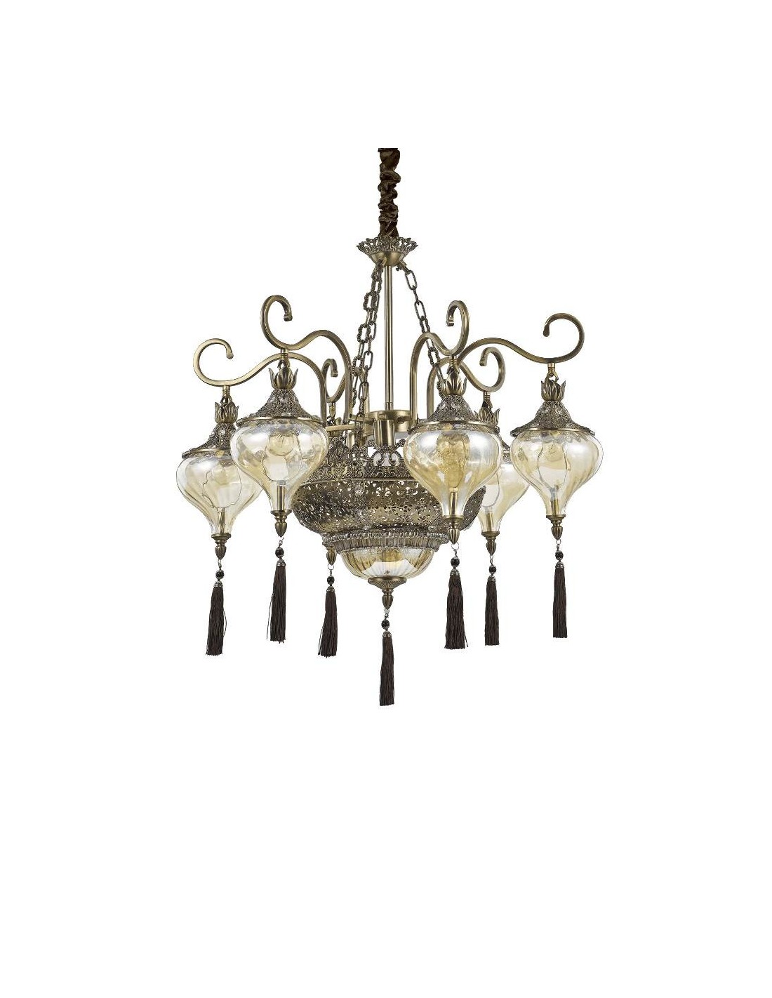 Ideal Lux Harem SP9 : lustre classique pour salon, E27, 60 W