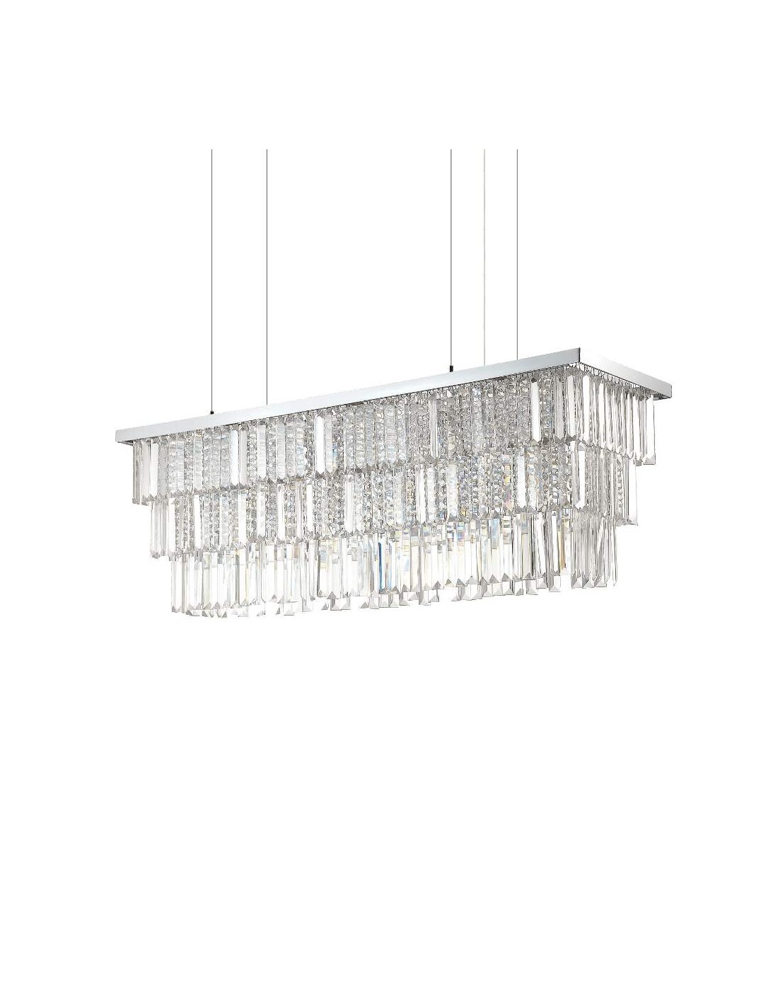 Ideal Lux Martinez SP8 : lustre classique pour salon, E14, 40 W