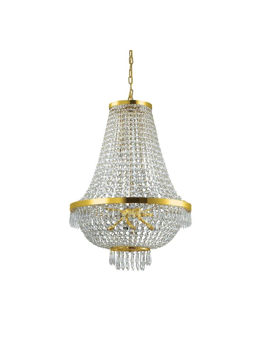 Ideal Lux Caesar SP12 lampadario classico con elementi decorativi in cristallo molato G9 28W