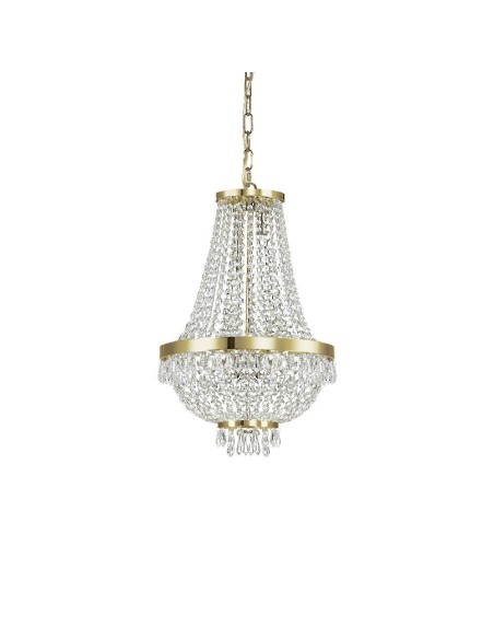 Lustre classique Ideal Lux Caesar SP6 avec éléments décoratifs en cristal taillé, G9, 28 W