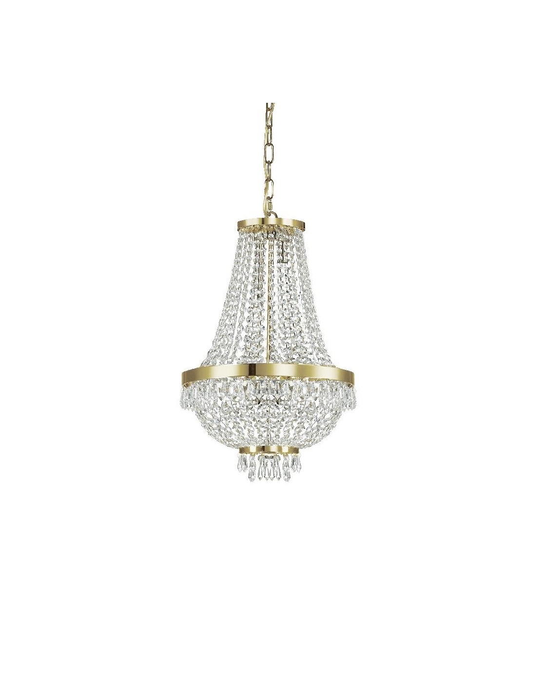 Lustre classique Ideal Lux Caesar SP6 avec éléments décoratifs en cristal taillé, G9, 28 W