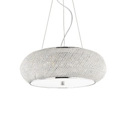 Ideal Lux Pashà SP10  lampadario classico per salotto con perle in cristallo molato E14 40W