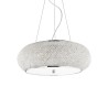 Ideal Lux Pashà SP10  lustre classique pour salon avec perles en cristal taillé, E14, 40 W