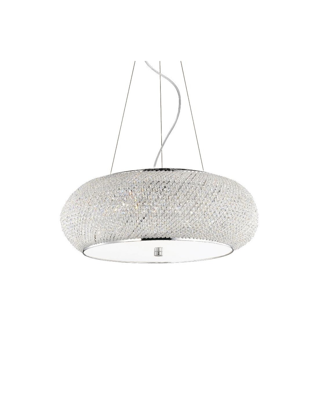 Ideal Lux Pashà SP10  lampadario classico per salotto con perle in cristallo molato E14 40W