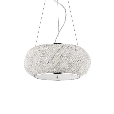 Ideal Lux Pashà SP6  lampadario classico per salotto con perle in cristallo molato E14 40W