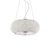 Ideal Lux Pashà SP6  lustre classique pour salon avec perles en cristal taillé, E14, 40 W