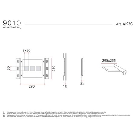 4193G di 9010 incasso per cartongesso
