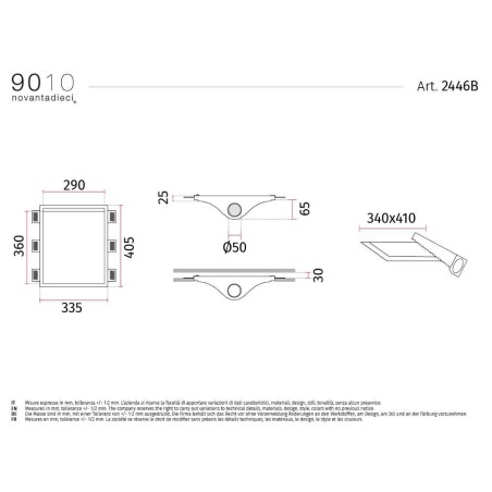 9010 2446B applique da incasso GU10