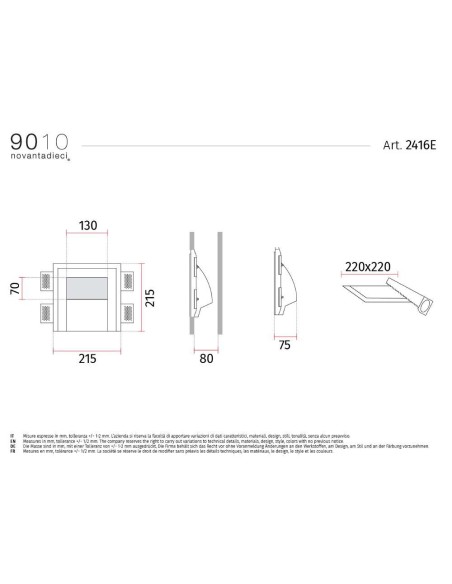 9010 2416E applique incasso