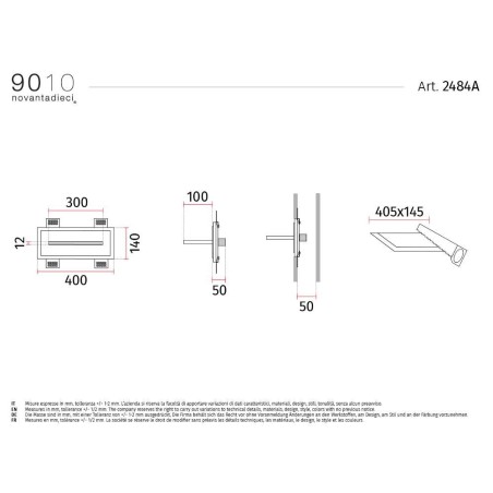 9010 2484A applique incasso mensola luminosa