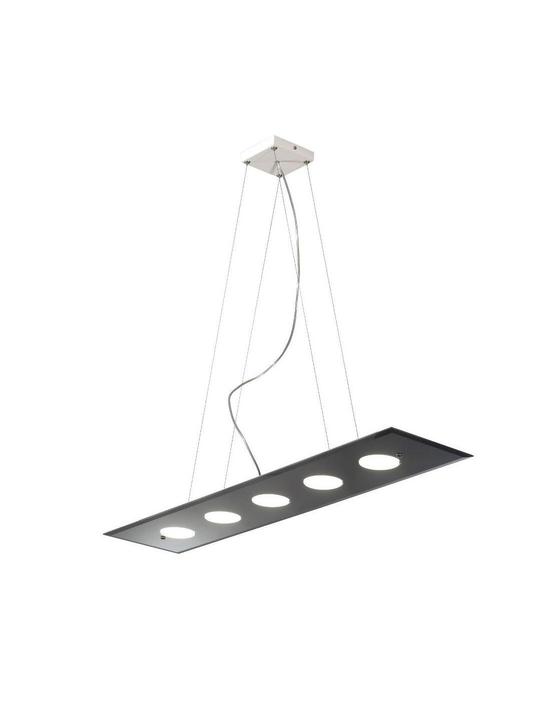 Dado 259.105 Metal lux Lampada per cucina a sospensione in vetro 5 luci in linea