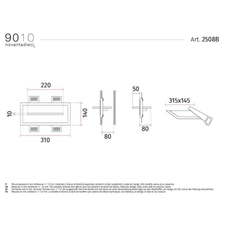 9010 2508B applique incasso minimal