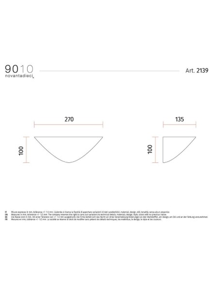 9010 2139 applique ceramica verniciabile