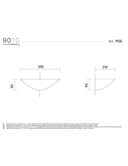 9010 7958 applique ceramica angolare