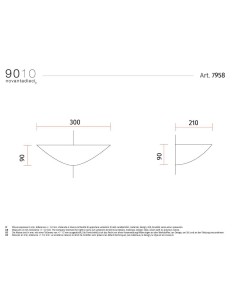 9010 7958 led applique angolare in ceramica verniciabile