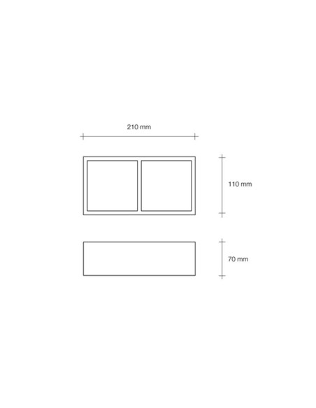 Sforzin Tecnico Mylasa T295 plafoniera moderna in gesso a due luci