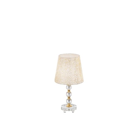 Ideal Lux Queen TL1 Medium : lampe de table classique en métal doré, culot E27, 60 W