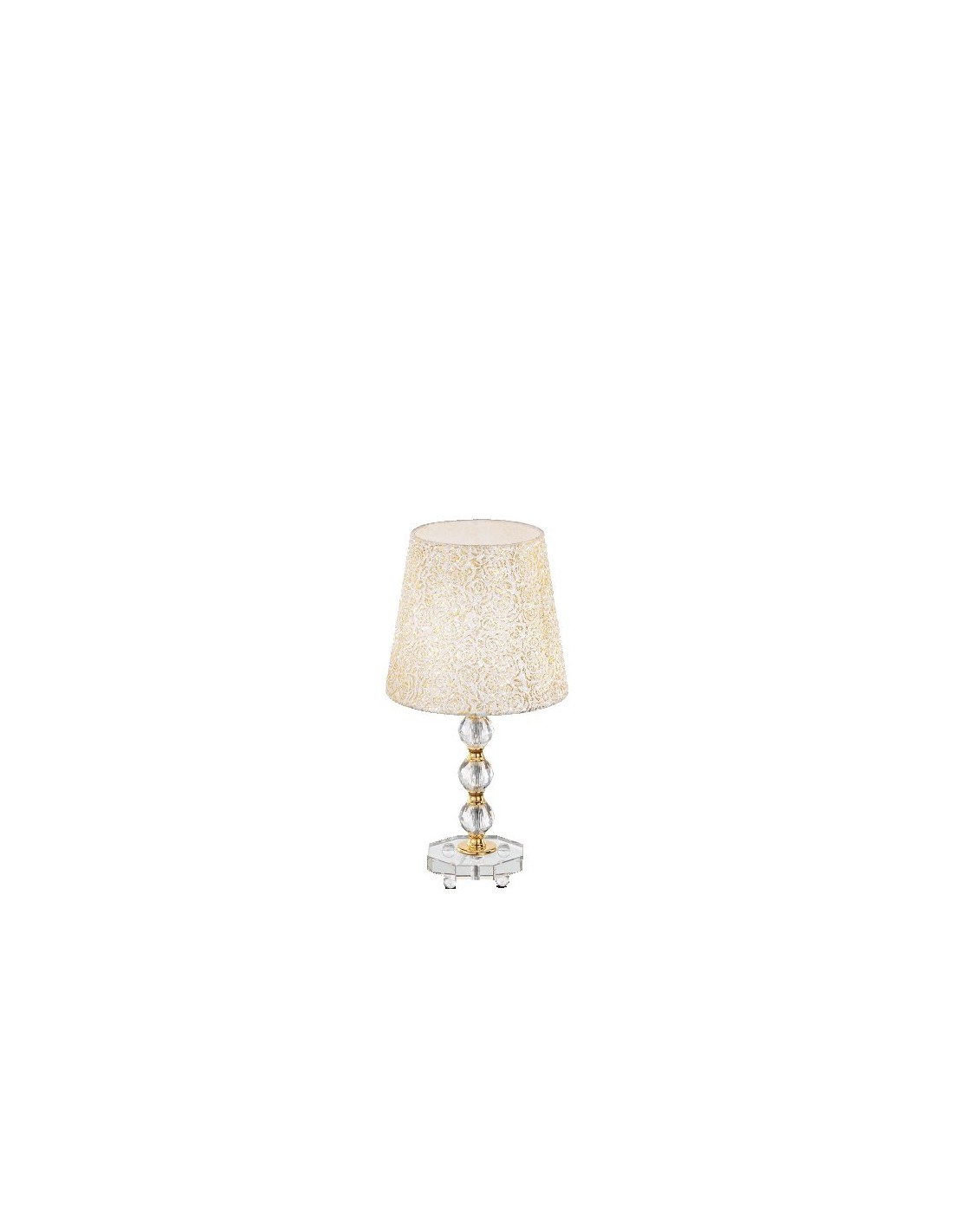 Ideal Lux Queen TL1 Medium : lampe de table classique en métal doré, culot E27, 60 W