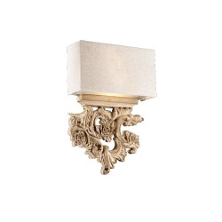 Applique murale Ideal Lux Peter AP2 avec abat-jour et détails en résine travaillée, E14, 40 W