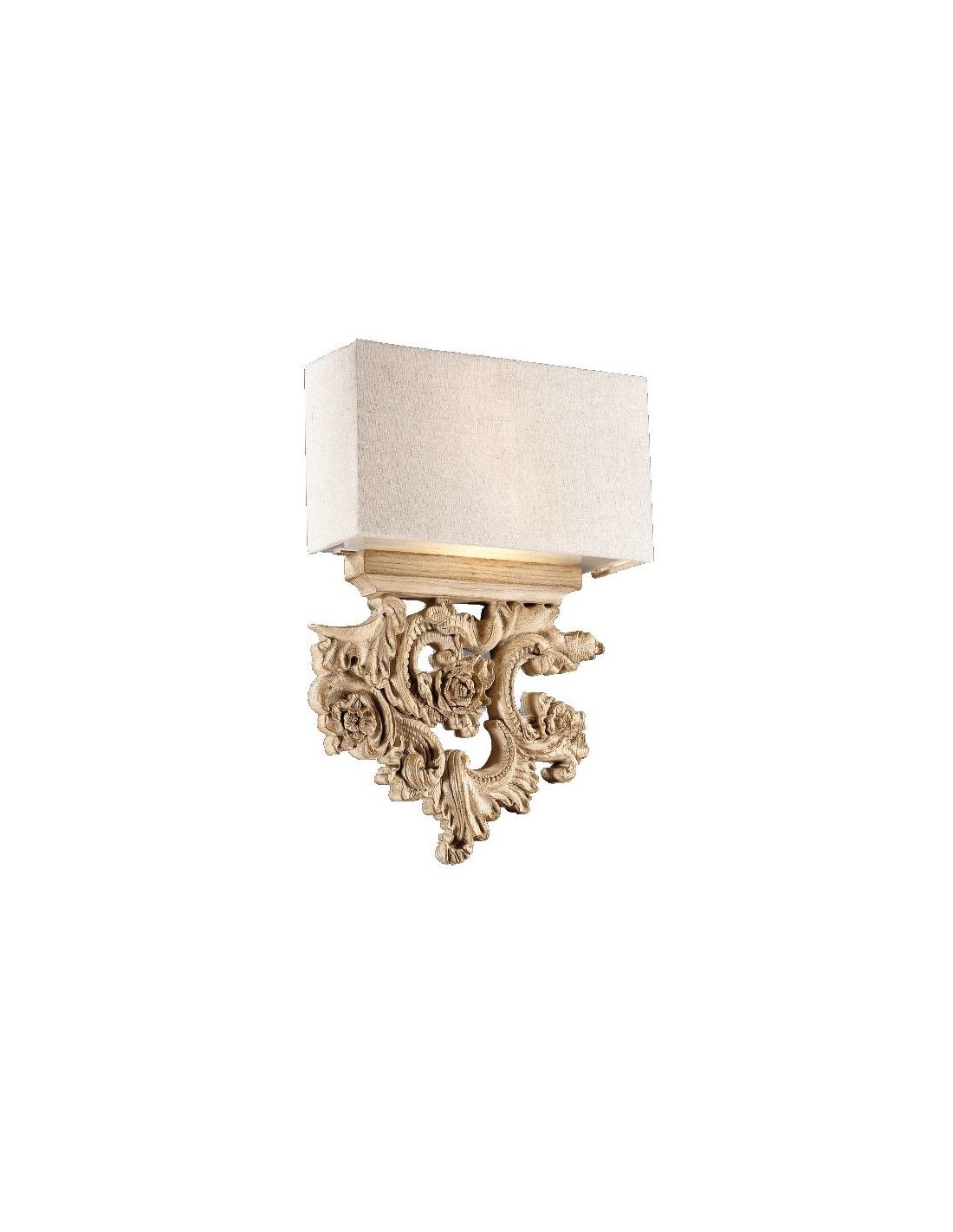 Applique murale Ideal Lux Peter AP2 avec abat-jour et détails en résine travaillée, E14, 40 W