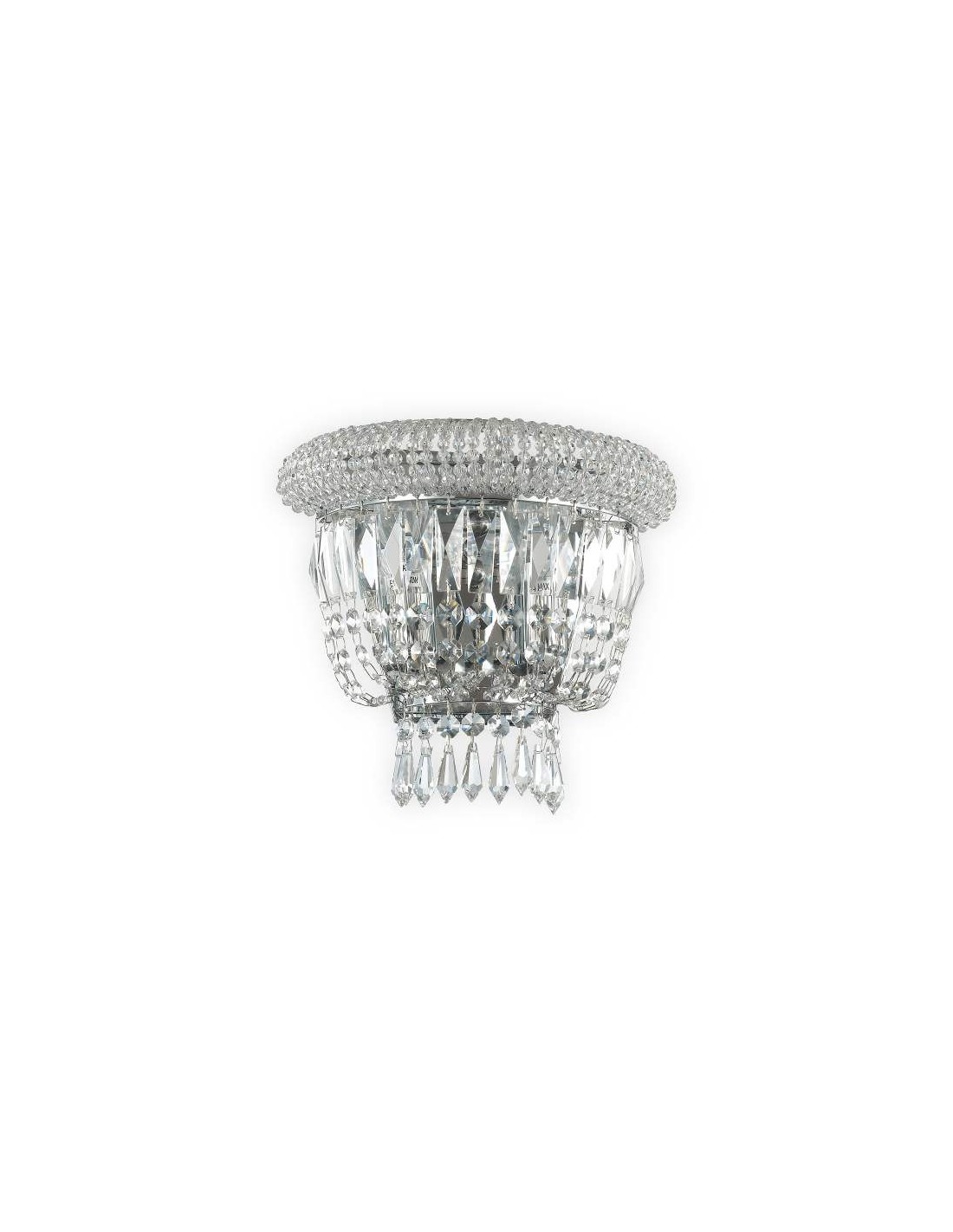 Ideal Lux Dubai AP2 : applique murale classique en cristal 
