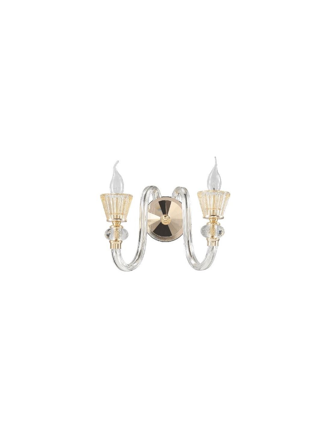 Ideal Lux Strauss AP2 applique classica con finitura in oro rosa E14 40W