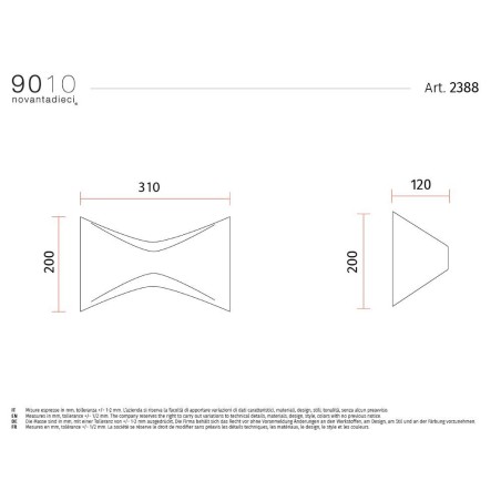 9010 2388 applique in ceramica