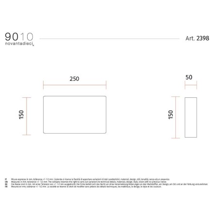 Belfiore 9010 2398 lampada da parete in ceramica