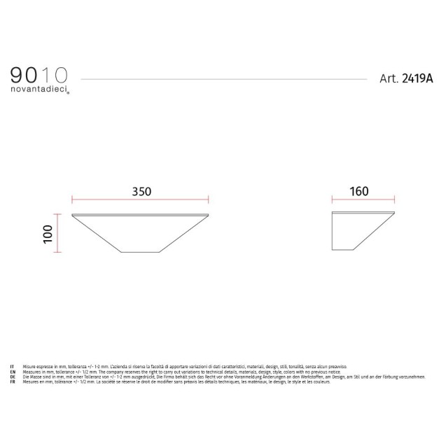 Belfiore 9010 2452 applique in gesso